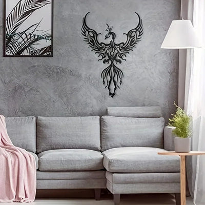 Metal Phoenix Design Hanging Wrought Iron Silhouette Wall Decorations